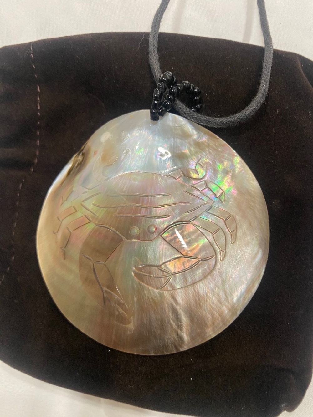 Unique Hand Carved Shell on Cord